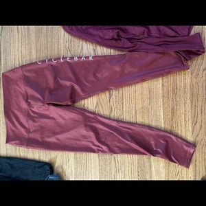Metallic red cyclebar leggings